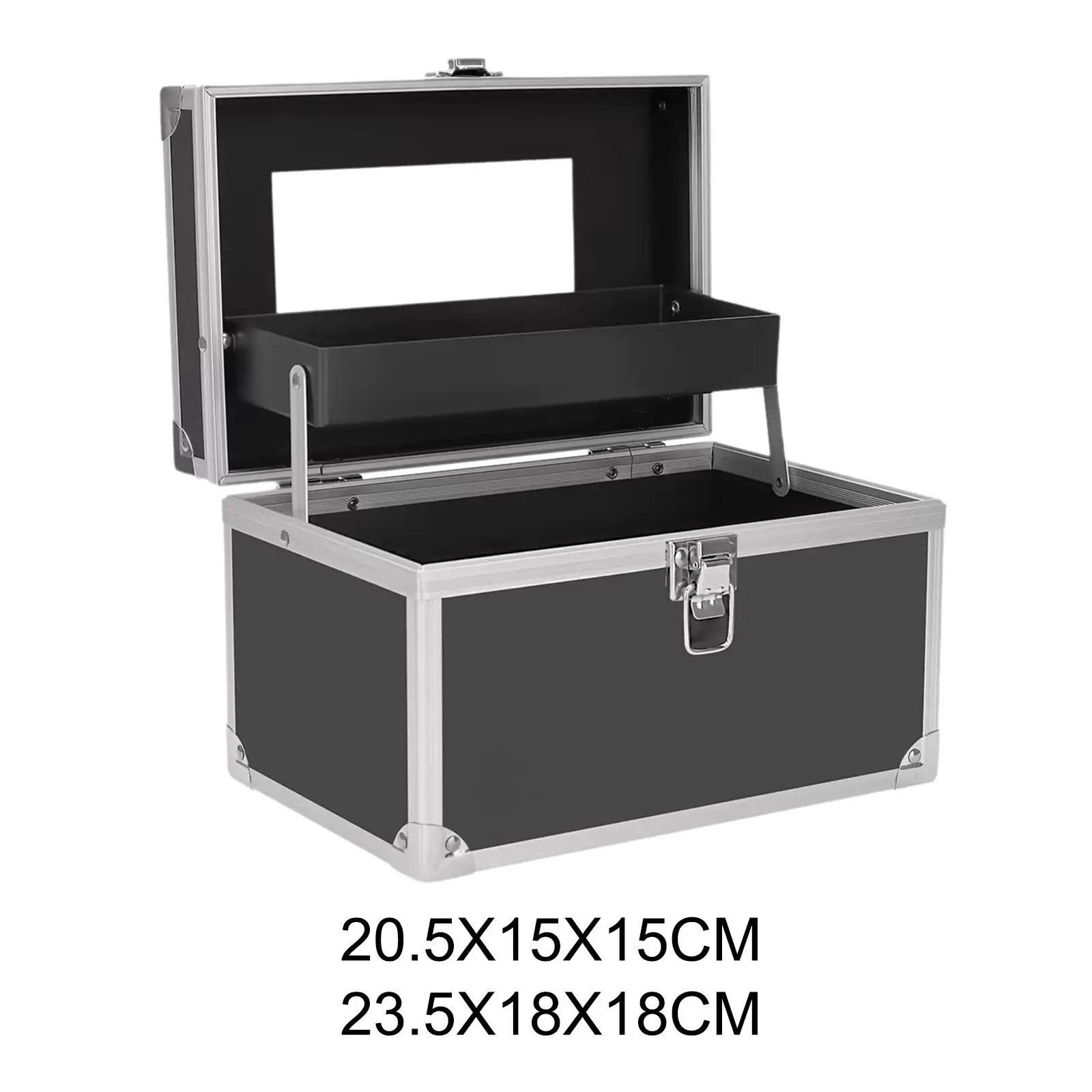 حقيبة مستلزمات الأظافر لتنظيم المكياج وحقيبة حمل للسفر مع مقبض للمكياج