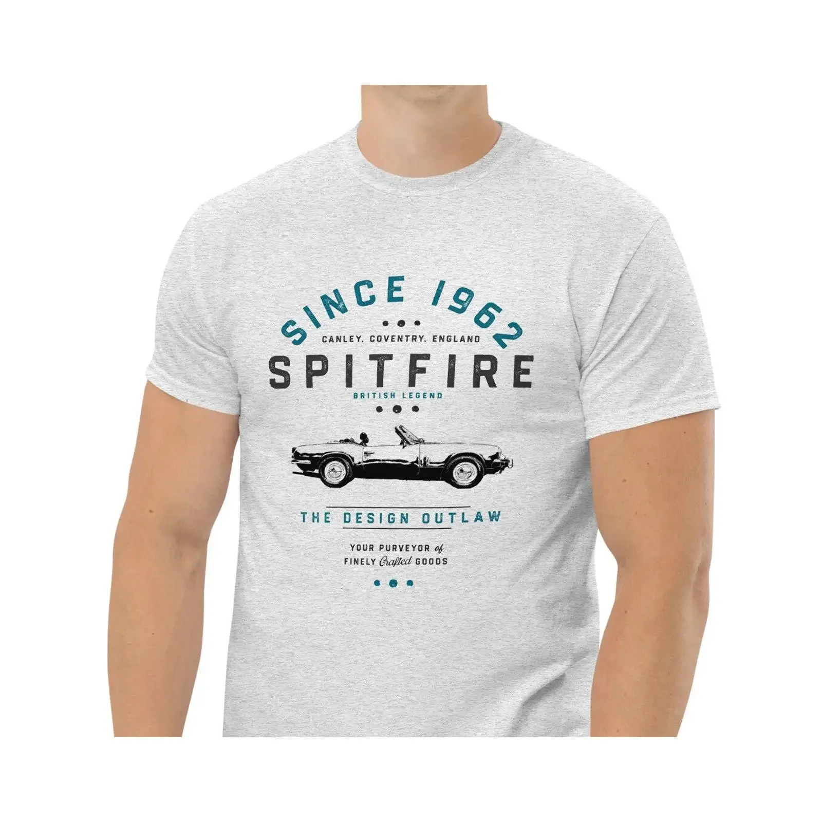 Vintage 1962 Spitfire Classic Car T Shirt British Legend Design Outlaw Men's vintage Washed Breathable Unisex Casual