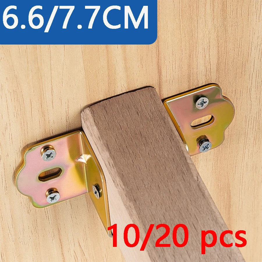 10/20 Pieces of Heavy-Duty Metal Bed Frames, 66/77mm Metal Corner Brackets, Heavy-Duty Bed Frame Hooks, Industrial Hardware Corner Clips, Bed Frame Reinforcement, Easy to Install, Exclusive for DIY Enthusiasts - Perfect for Home and Outdoor Enthusiasts.