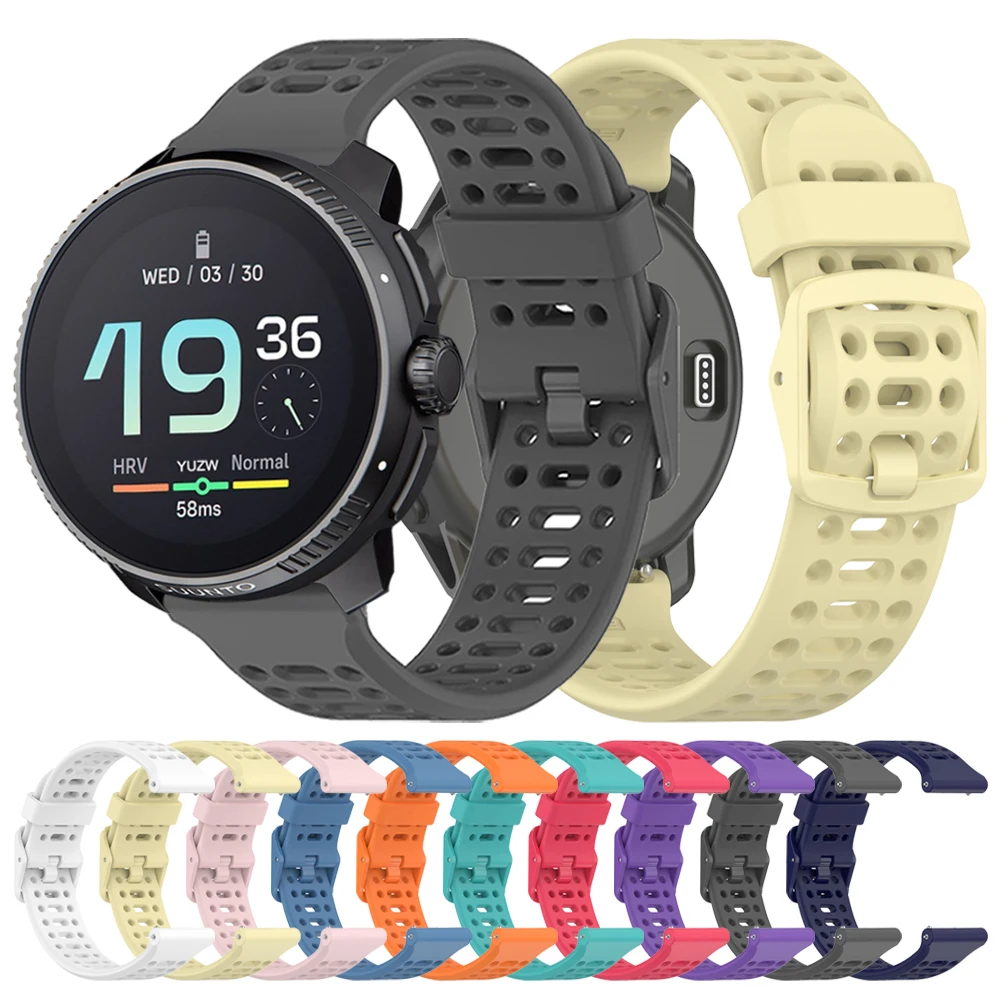 سيليكون الرياضة حزام ل SUUNTO العمودي 9 5 الذروة DLC/PRO 3 اللياقة البدنية حزام (استيك) ساعة ل SUUNTO سباق تنفس 20 مللي متر 22 مللي متر حزام الساعات