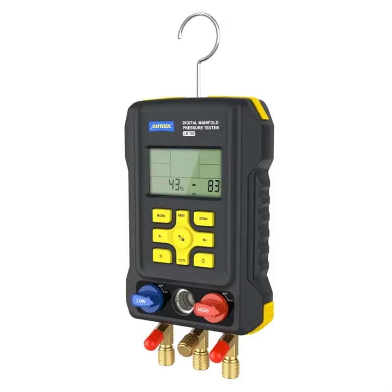 

Newest LM150 Digital 3 Way Full Kit Auto A/C Pressure Gauges Refrigerant Manifold Gauge Manometer