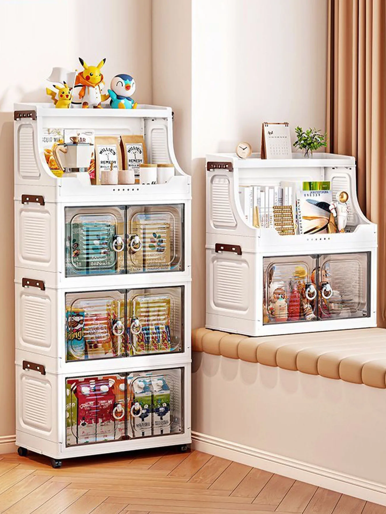 

Extra Large Clothes Storage Box Plastic Home Wardrobe Quilt Organizer Foldable Cabinet for Clothing Storage