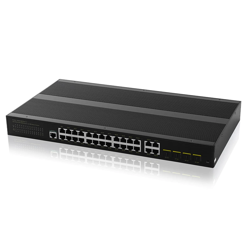 

Gigabit managed industrial switch 24 network ports and 4 Gigabit SFP optical slot comobo ports network switch