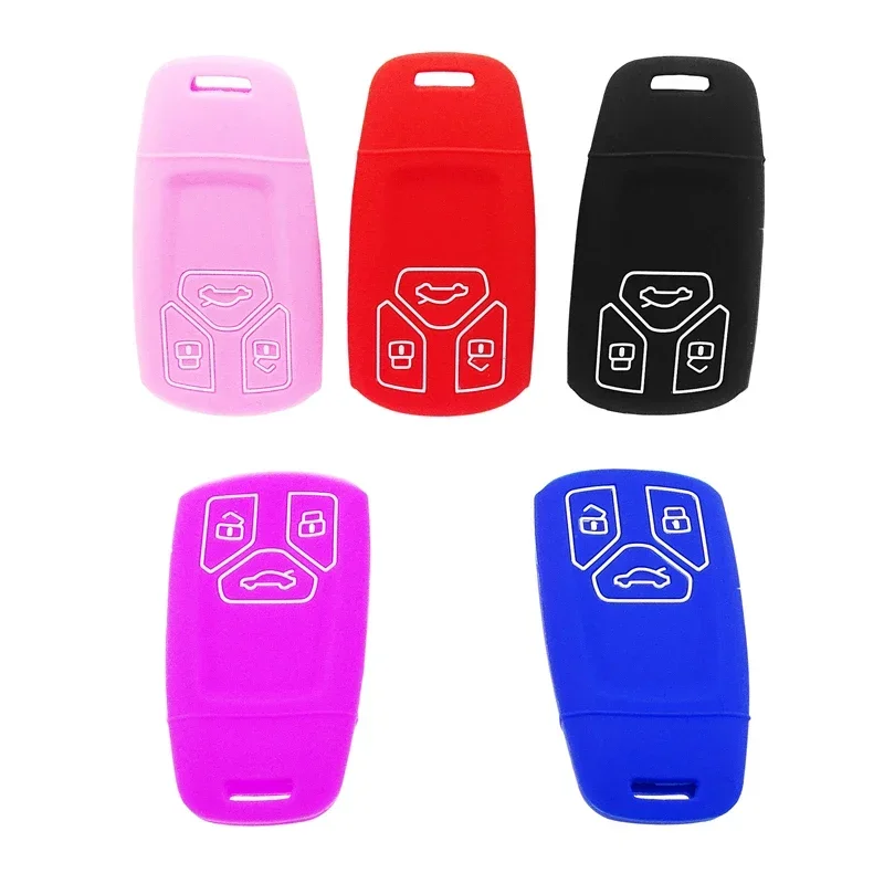 

Car Key Fob Chain Case Cover Silicone For Audi A4 allroad B9 A5 Q5 Sportback Q7 S4 S5 SQ5 TT 2015-2025