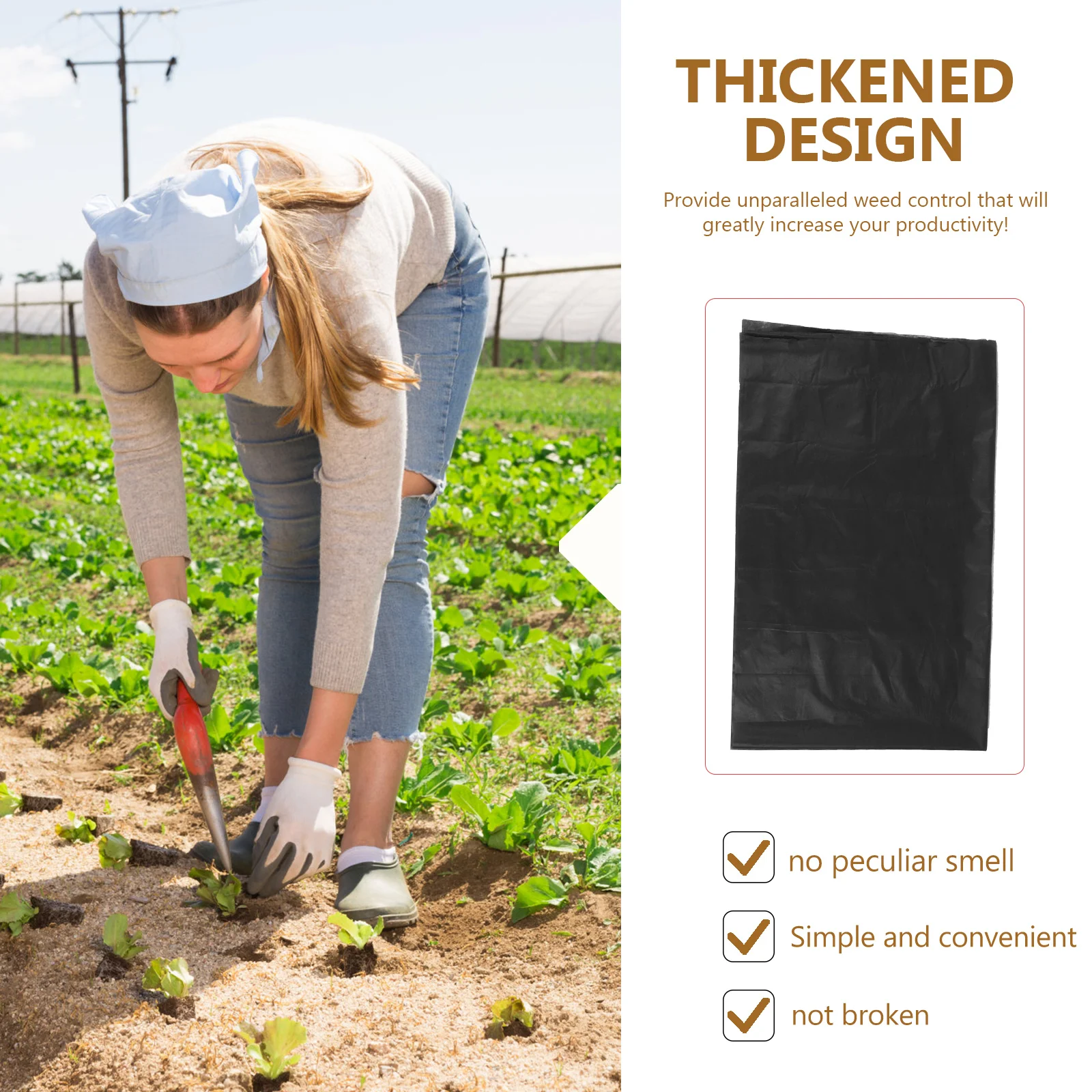 

4Pcs Excellent PE Weed Barrier Mulch Effective Garden Ground Cloth for Plant Protection