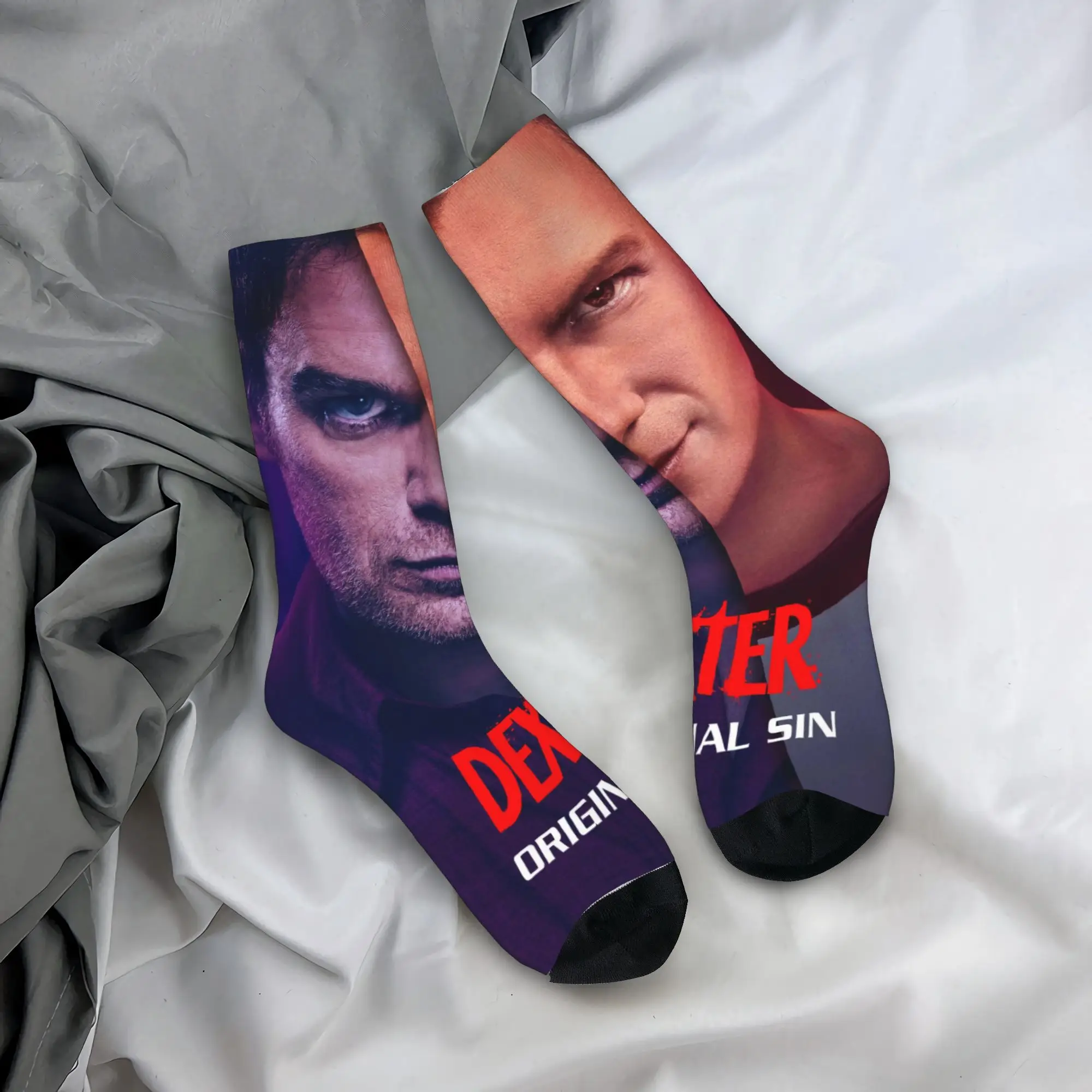 

Носки Dexter Morgan, антибактериальные чулки, мужские теплые мягкие носки для скейтборда, весенние готические носки с принтом