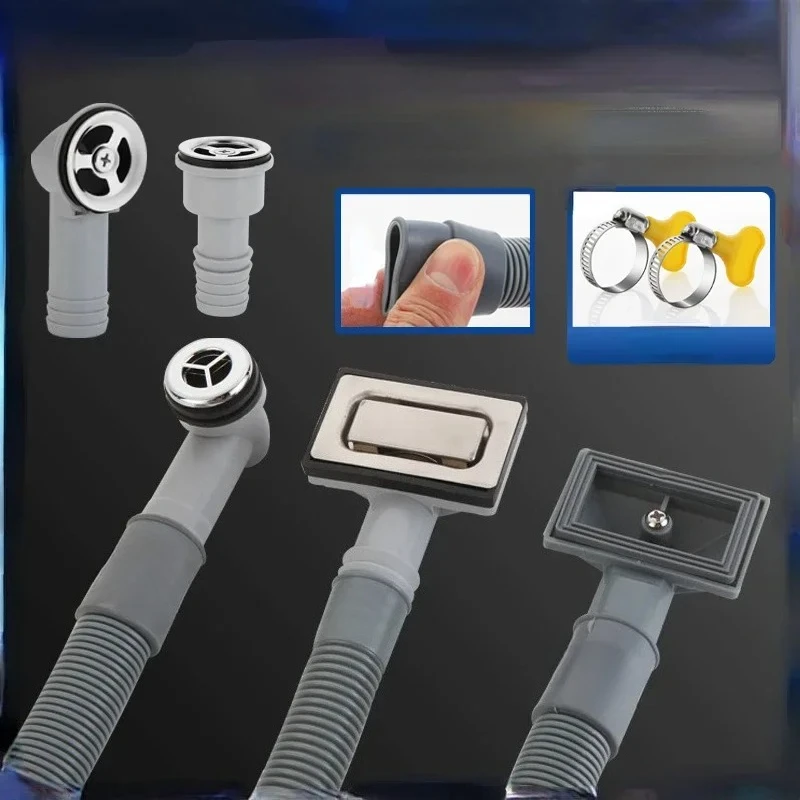 Kitchen Sink Overflow Pipe Sewer Hose Basin Square Round Overflow Hole Conversion Joint Drainage Water Pipe Sink Connector Tools