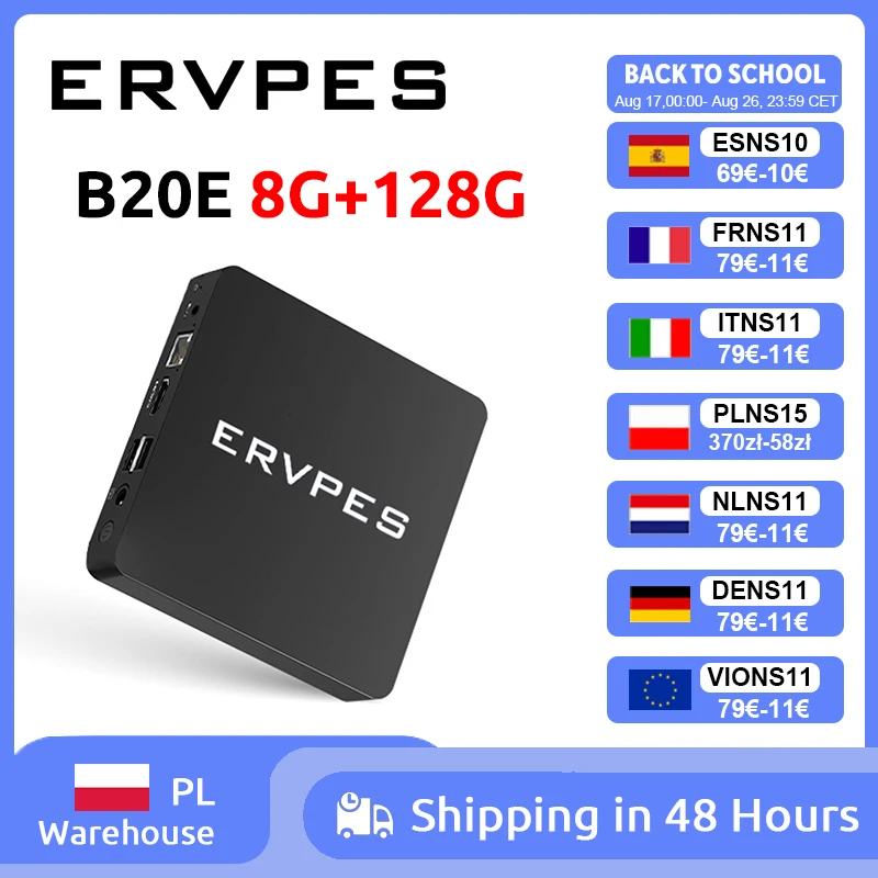 ERVPES Mini-PC B20E Windows 11 Pro 8GB RAM 128GB ROM 6500Y Micro-Desktop-Computer Dual-Band WLAN Mini-PC