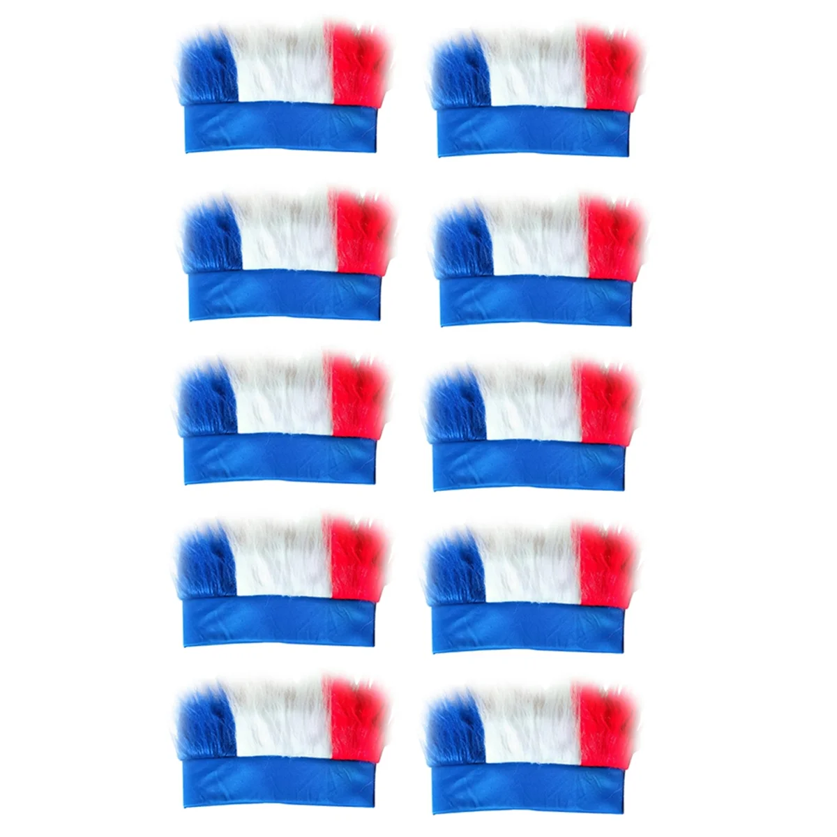 

10PCS Blue White Red Headgear Universal Match Props for Football Match, Festival Events, 2024