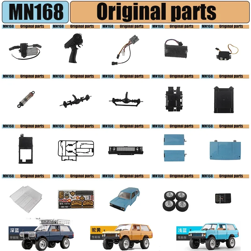 MN168 Rc Car Original Parts of Housing Front and Rear Bridge Electric Modulation Receiver Connecting Rod Girder Motor Wave Box