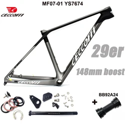 CECCOTTI Newest XC Hardtial 29er MTB Model 148mm Boost Mountail Bicycle Frame With BB92 Carbon Framework 29