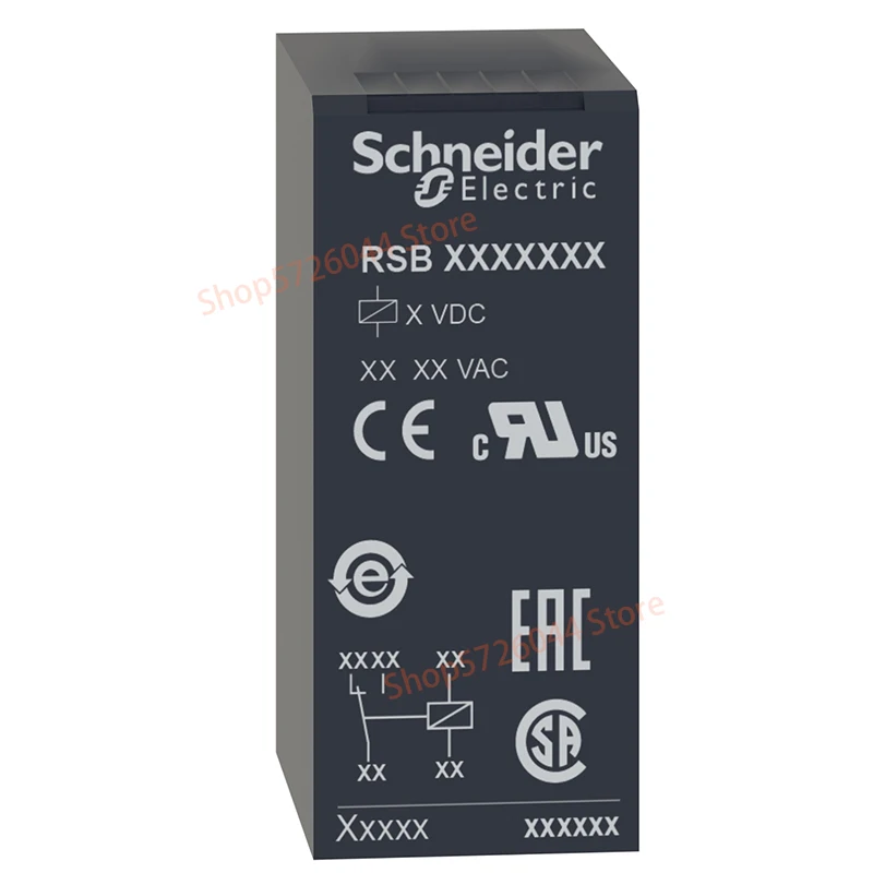 شنايدر تيار مباشر RSB نوع واجهة وسيطة التتابع ، RSB2A080BD ، 24VDC ، 2NO + 2NC ، 8A