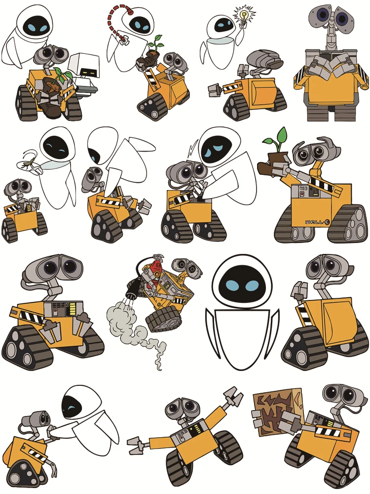 Cartoon WALL·E EVE Clothing thermoadhesive patches thermo-stickers for children iron on transfer T-shirt Decal Decor