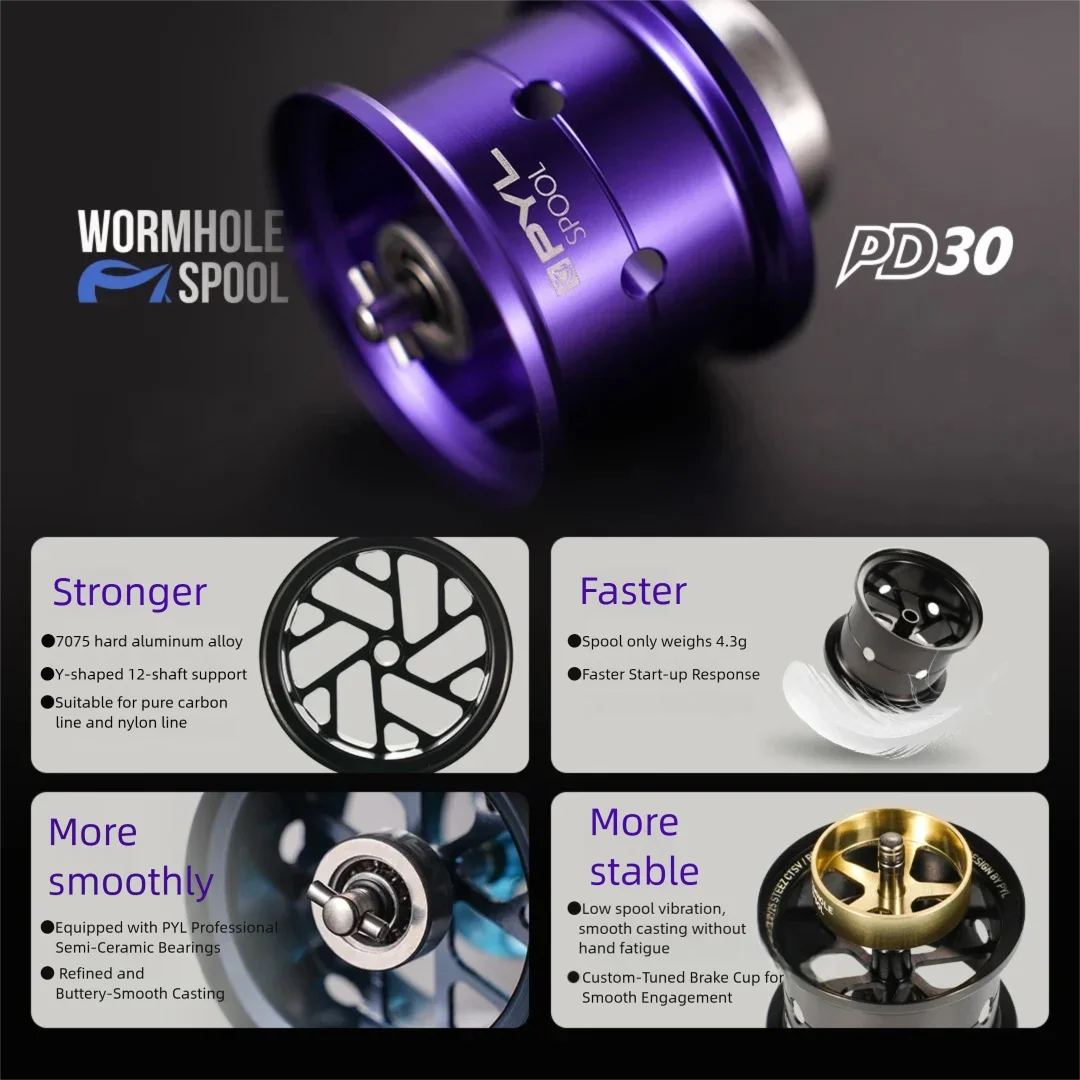 PYL PD30 Upgrade Spool for Daiwa 25 & 19 STEEZ CT SV / ALPHAS CT SV700, Micro BFS Fishing Reel Modification view 5