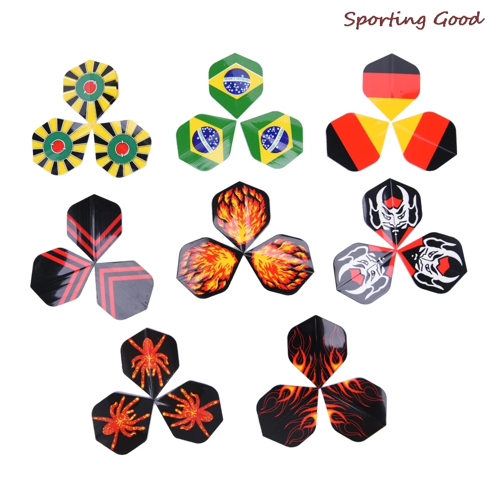 

24Pcs Popular Pattern Darts Tail Flights Wing Mixed Style For Professional Darts Wing Tail Cool Outdoor Sports