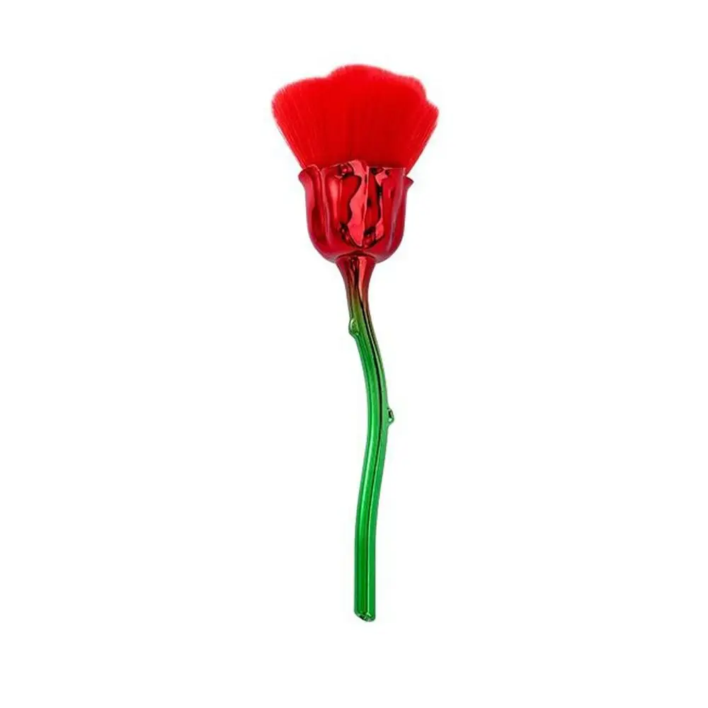 Pennello per la pulizia della polvere per nail art con fiore di rosa Pennello per trucco creativo in lana di nylon Strumento cosmetico Pennello per fondotinta in fibra morbida Strumento per il trucco