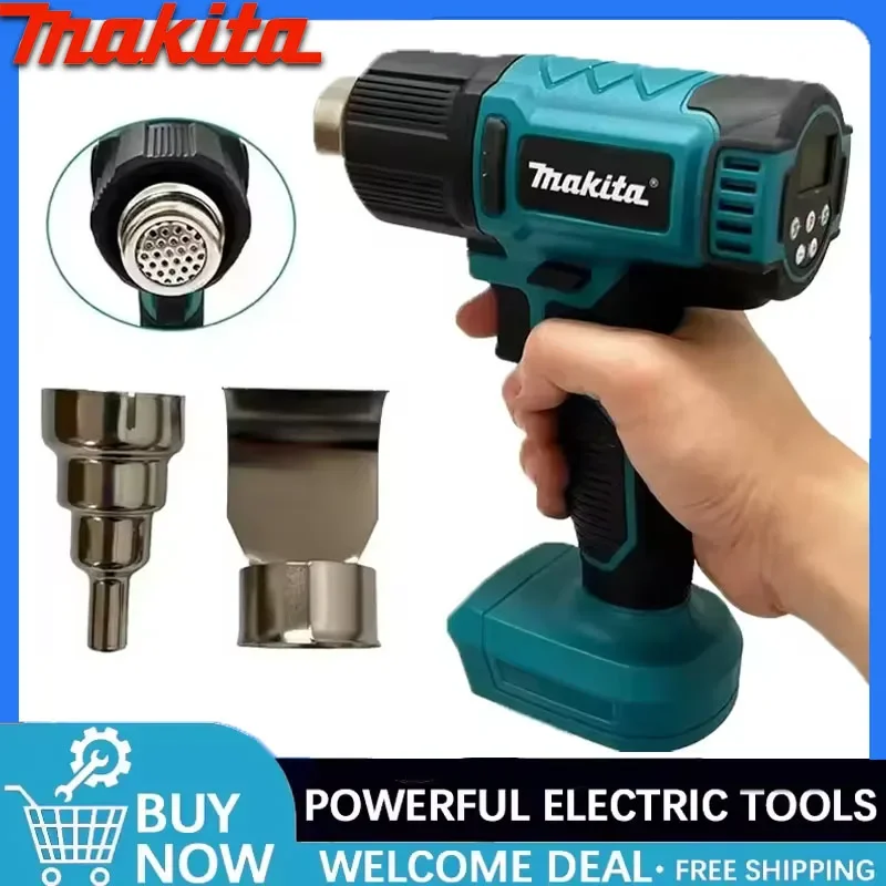 

Промышленный ручной электрический термофен Makita, беспроводной, с регулировкой температуры, на аккумуляторе 18В