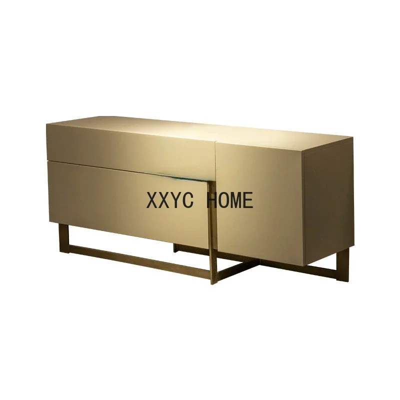 

Italian Minimalist Paint Sideboard Cabinet Modern Minimalist Hong Kong Style High-End Hotel Bedroom Storage TV Cabinet