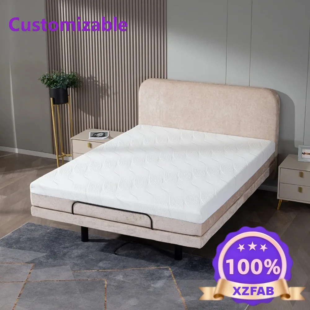 Factory Direct 2026 Luxury Adjustable Bed with Memory Foam Mattress Folding Control Frame, Electric Bed Base for Home