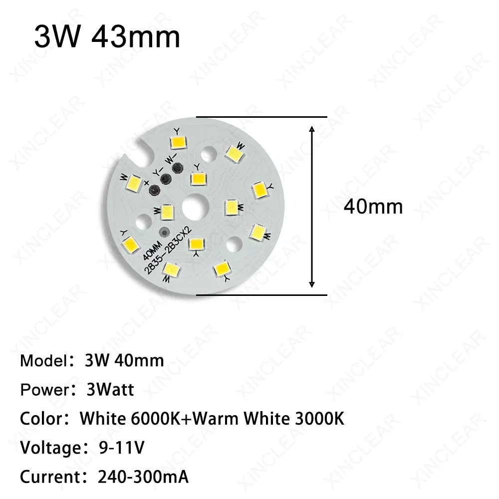 Imagem -05 - Painel de Luz de Cor Dupla 3w 12 15 18 Painel de Luz Pcb com Led Adequado para Faça Você Mesmo Lâmpada Led Luz de Teto 10 Peças Smd5730 2835