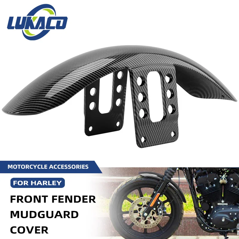 

Motorcycle Custom Front Fender Mudguard Protector Cover Carbon Fiber Black For Harley Sportster 1200 XL 883 XL1200 48 72 1988-up