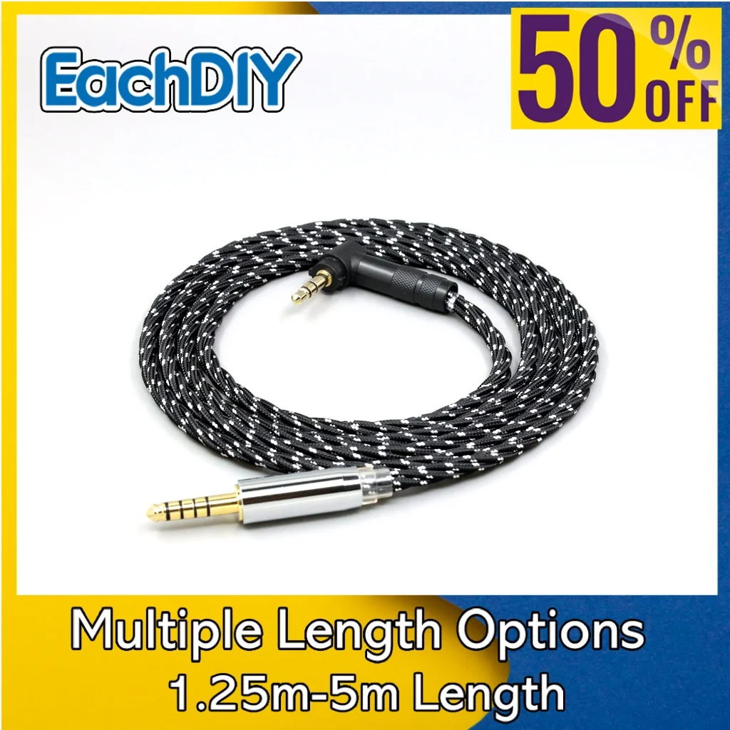 OCC Mixed OFC Twisting Nylon Earphone Cable For Fostex T40RP Mk2 T20RP Mk2 T50RP Mk3 Dekoni Audio Headphone LN008723