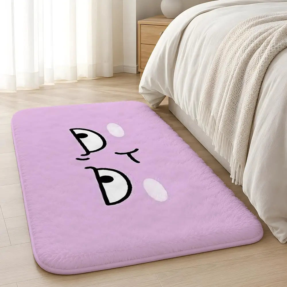 Cute Cartoon EYE Floor Mat Flannel Rug Non-Slip Absorbent Soft Washable Floor Mat For Entryway Hallway Bathroom Kitchen Decor