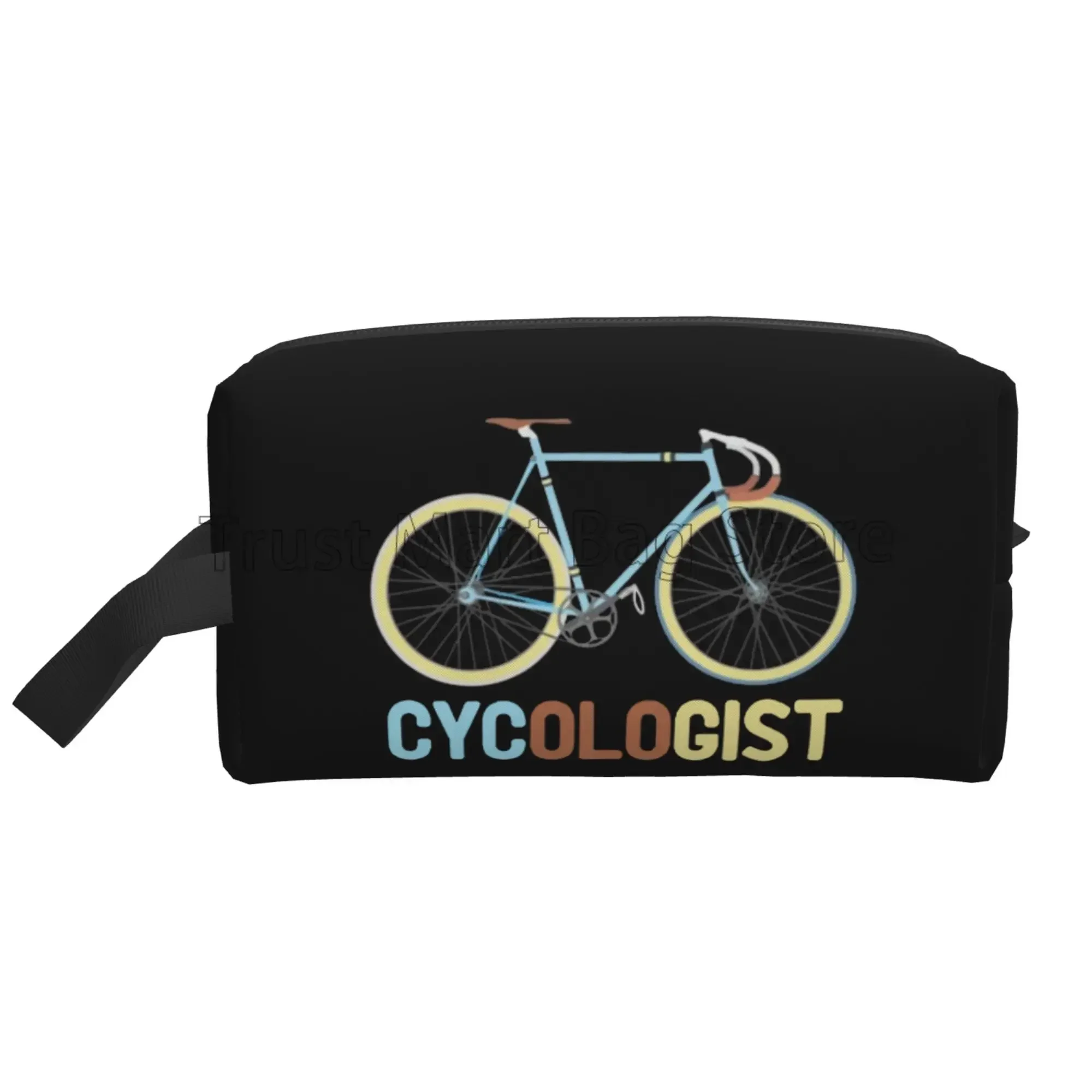 

Cycologist Print Make Up Organizer Bag Funny Bike Bicycle Cycling Lover Portable Travel Cosmetic Bag Toiletry Pouch for Workout