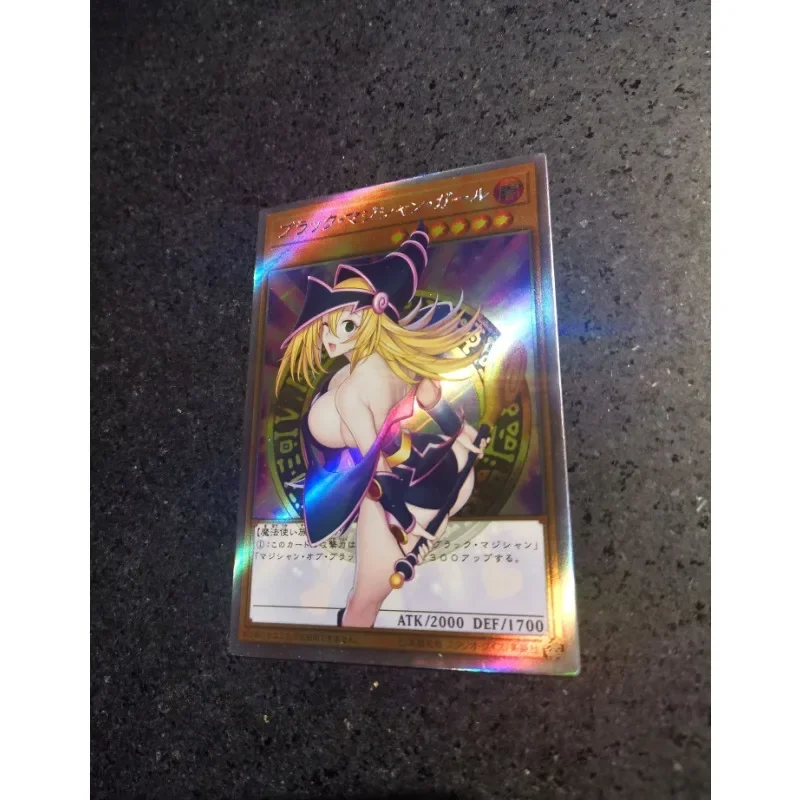 YuGiOh Black Magician Girl Animation Characters Self Made Refraction UTR Flash Card Anime Classics Game Collection Cards Toy