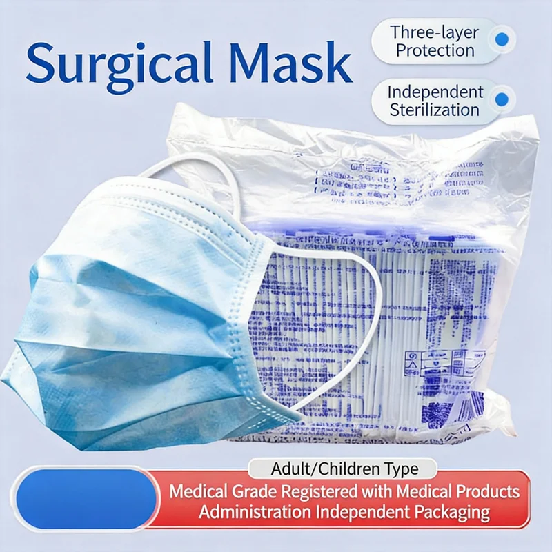 100/200pcs Nipah Virus Personal Protection Disposable 3 Ply Medical Surgical Masks Sterile Individually Pack Medical Protective