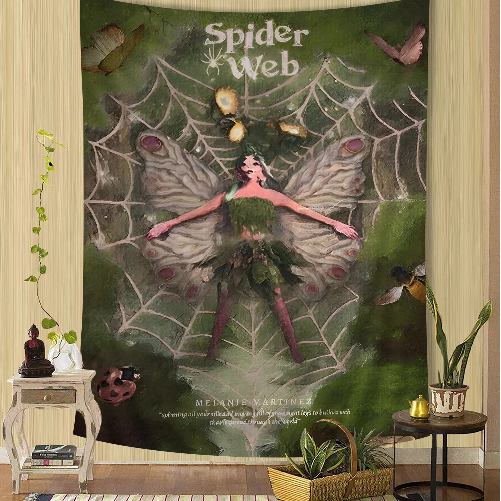 التارو المعلق بنسيج أنيمي ، سجاد الحائط ، ملاءات معلقة على الحائط ، بوابات المغنية ميلاني مارتينيز ، الهيبي