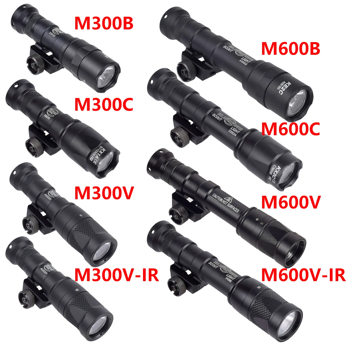 

SureFire M600 M600B M600C M600V M600V-IR M300 M300B M300C M300V M300V-IR Tacitcal Airsoft Flashlight Weapons Scout LED Light