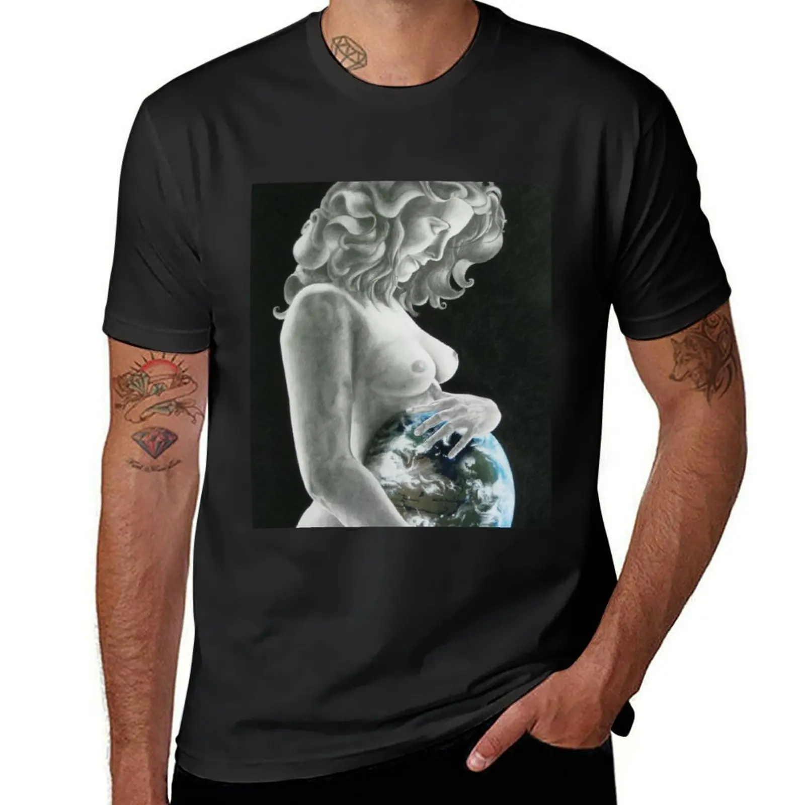 Gaia - Ancient Mother Goddess, Creatrix of the Universe T-Shirt blanks graphics oversizeds plus sizes mens t shirt