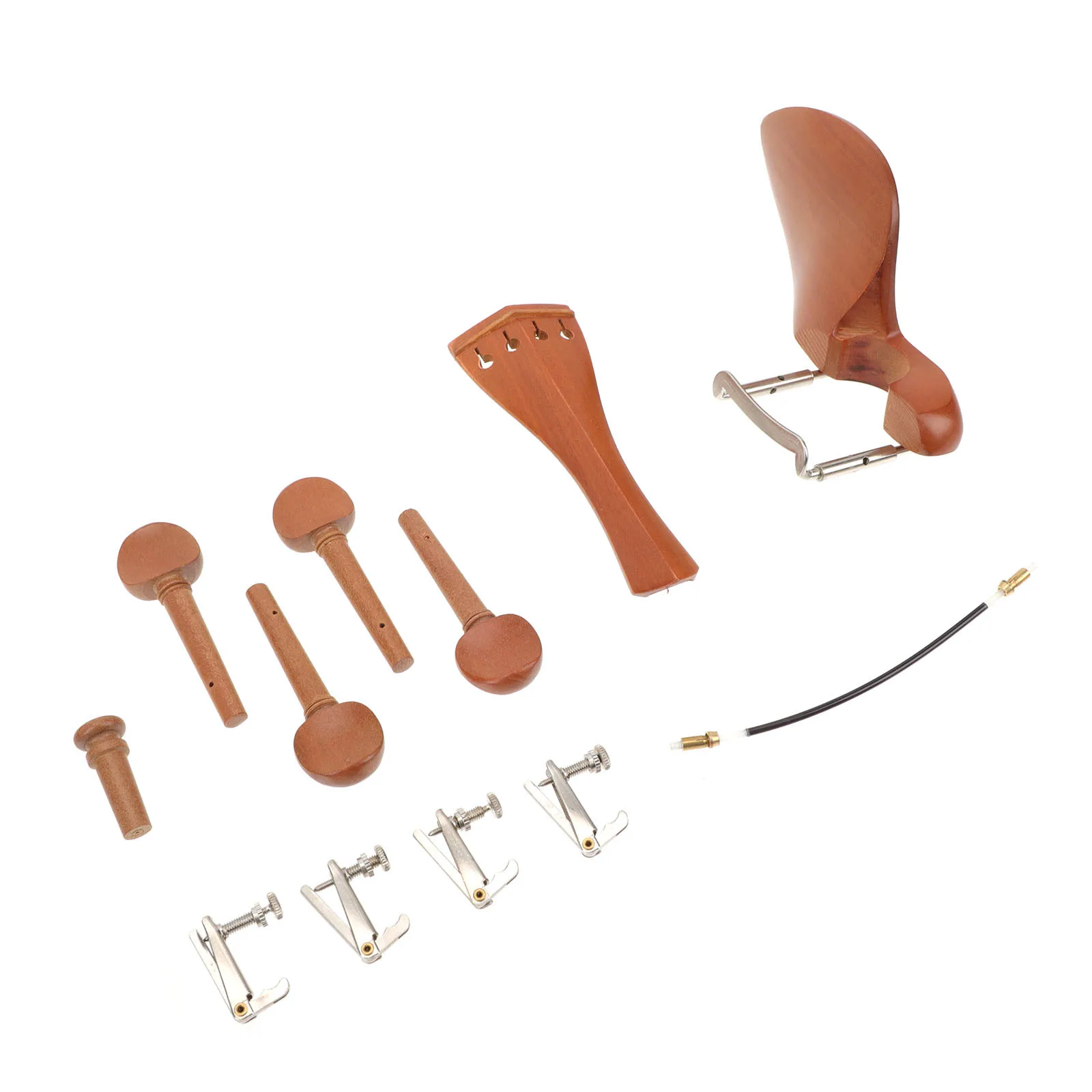 

1Set Violin Accessories Replacement Professional Wooden Parts Chin Rest Tuning Pegs Tailpiece Repair Maintenance Set