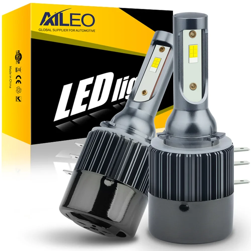 AILEO 2 Pcs H15 LED 6000K Headlamp Bulbs High Beam CSP Chip DRL 90W Super Bright 50000LM With Turbo Fan For Golf Benz BMW 12V