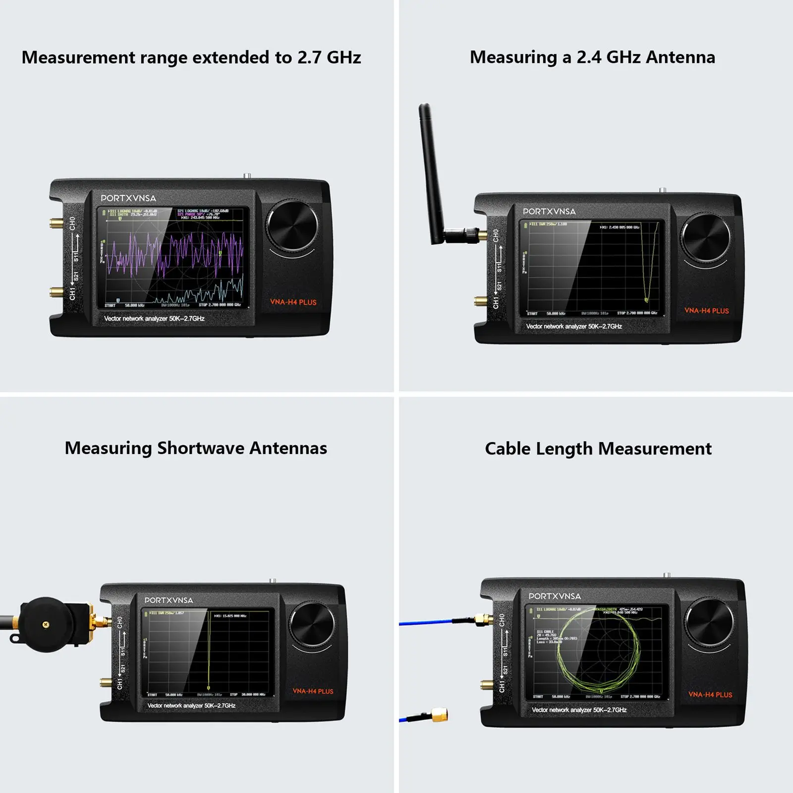 NanoVNA-H4 Plus 50kHz-2.7GHz Vector Network Analyzer