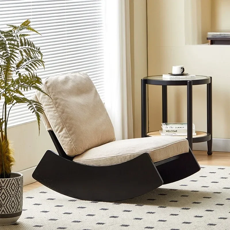 كرسي زلاجات لغرفة المعيشة كرسي هزاز للترفيه كرسي خفيف فاخر للمنزل الجديد وشرفة واحدة من الخشب الصلب #3