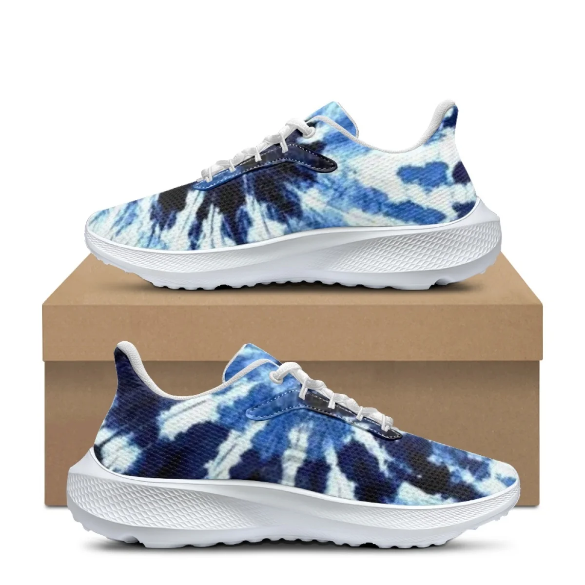 Brand Tie-dye Design Comfort Running Shoes Breathable Lace up Sport Sneakers for Women Casual Girls Boy Teen Flats Tennis Shoes