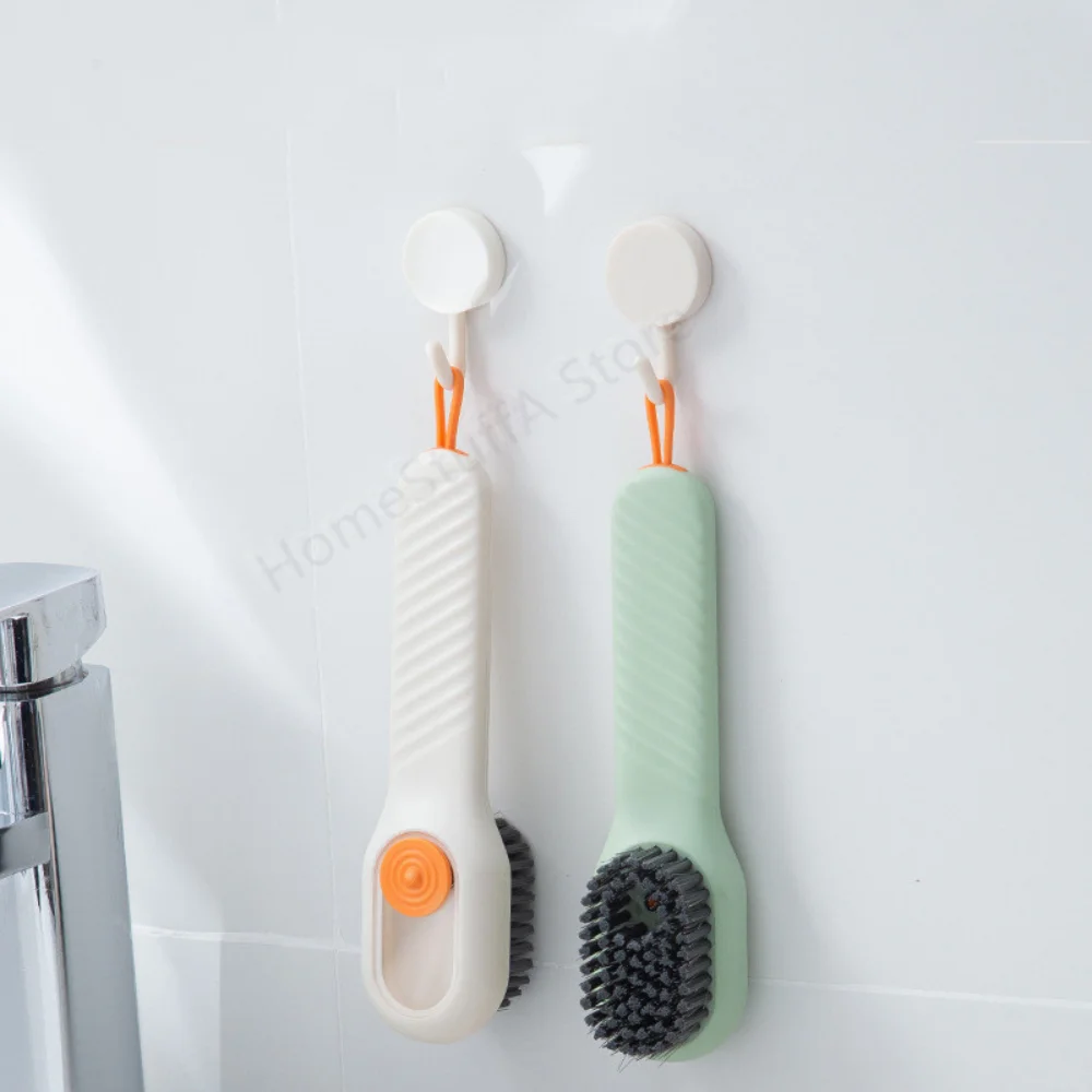 Spazzola per la pulizia del bucato Multifun spazzola per scarpe liquida a setole morbide spazzola per manico lungo con riempimento automatico per uso domestico