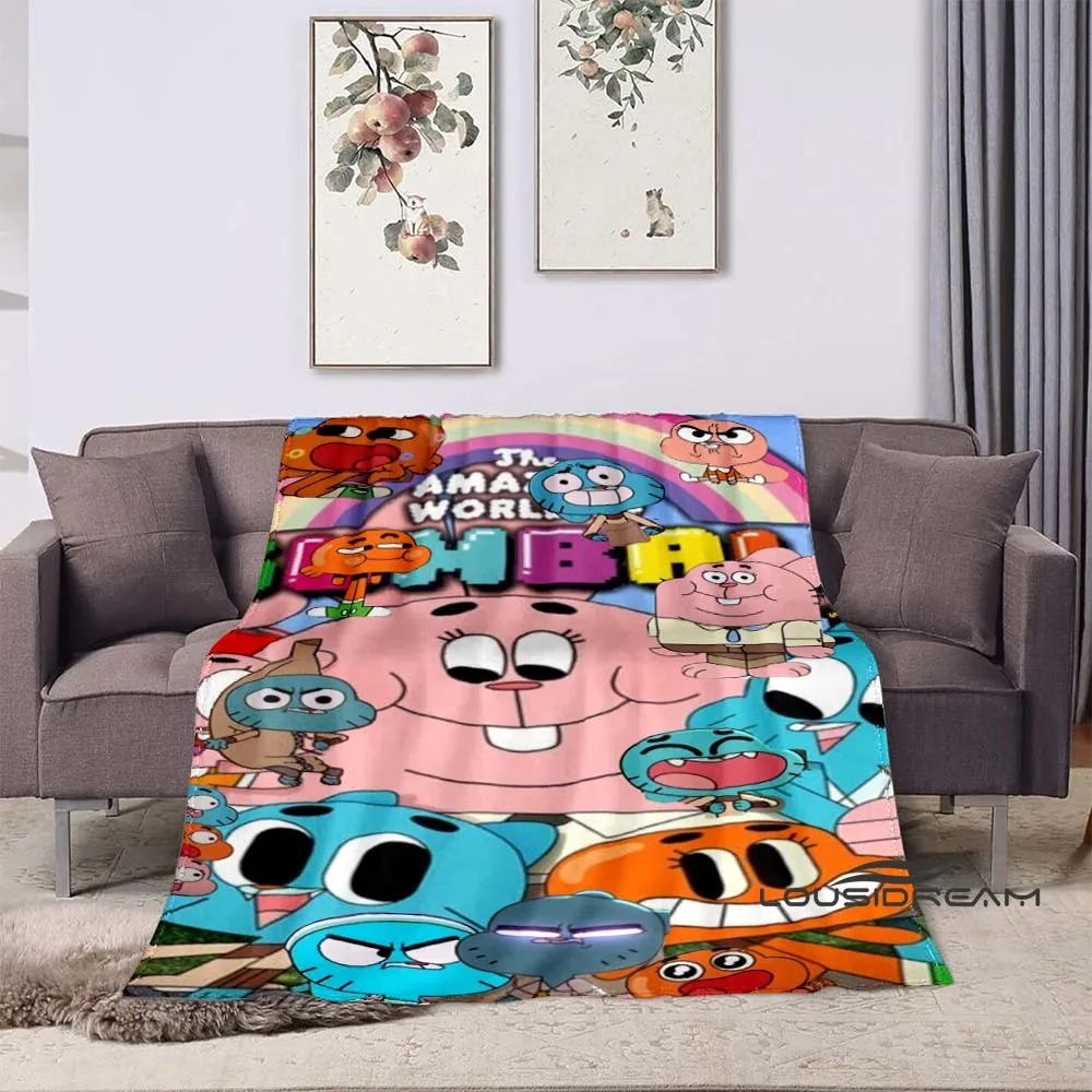 3DCartoon Cute T-The Amazing World of Gumball Blanket Soft and Comfortable Flannel Blanket Children's Nap Cover Blanket