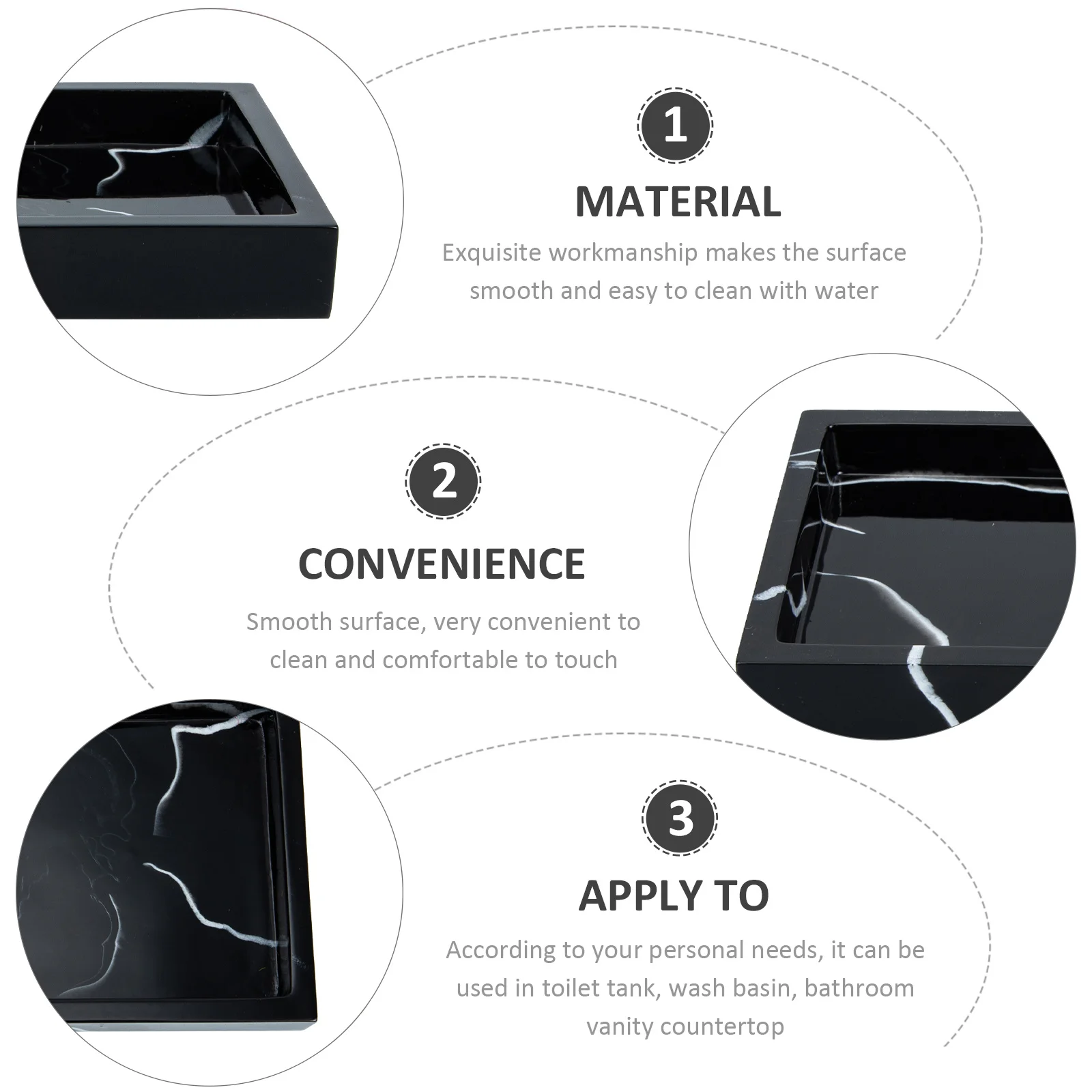 

Marble Grain Tray Practical Bathroom Storage Plate Cosmetics Sundries Organizer Jewelry Holder Vanity Countertop