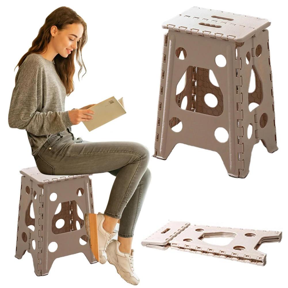 

18 Inch Folding Step Stool 400 LBS Capacity Foldable Stool Heavy Duty Step Stool Non Slip Folding Stools for Kitchen Dining Room