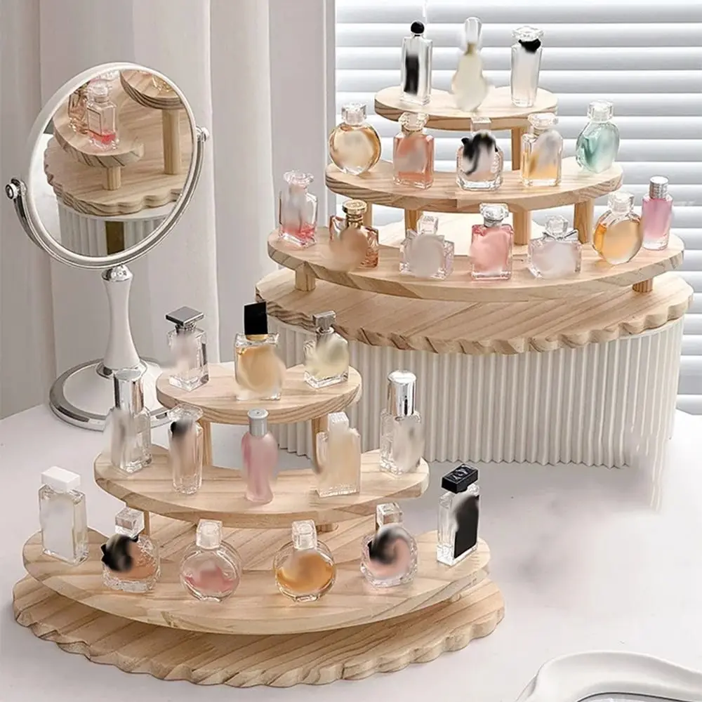 

Creative Wooden Display Riser Stand Household 3 Tier Cupcake Display Cabinet Sturdy DIY Figurine Display Shelf Desktop Ornaments
