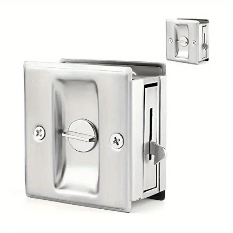 Kunci Pintu Geser Tersembunyi Kunci Pintu Tarik Terintegrasi Kunci Geser Balkon Dapur Kamar Mandi Kunci Kait Dorong-Tarik Perlengkapan Rumah