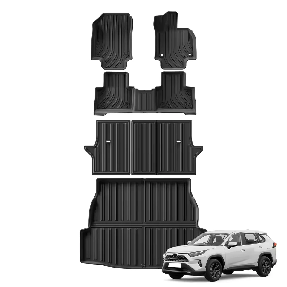 

Car Trunk Mat For Toyota RAV4 2019-2024 2025 TPE Floor Mats All Weather Backrest Mat Rear Trunk Pad Cargo Liner Anti Dirty Pads