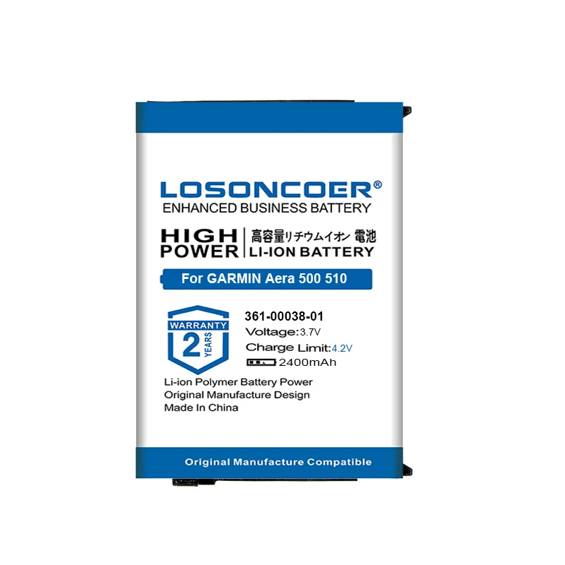 LOSOCOER 2400mAh 361-00038-01 Battery For Garmin Nuvi 500 Nuvi500 510 550 Aera 500 510 550 560 for Zumo 660 660