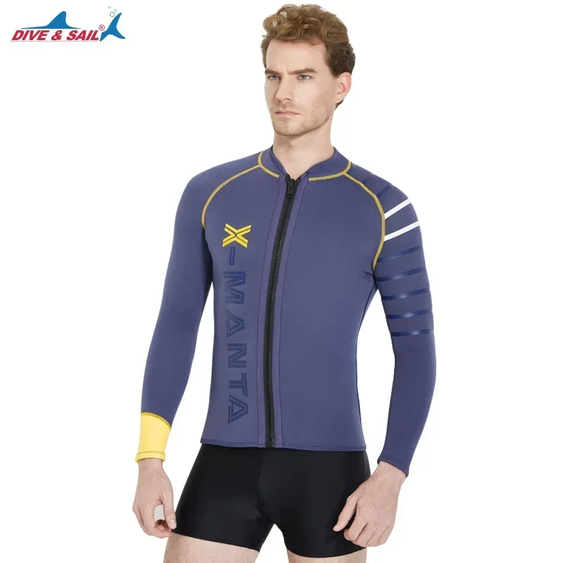 

1pcs 3MM Diving Wetsuits for Men Jackets Pants Male's Long Sleeve Kitesurfing Suit Scuba Jump Surfing Snorkeling Clothing