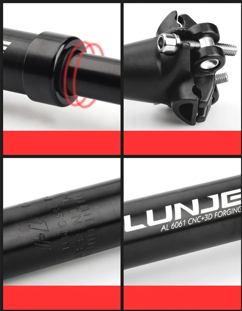 Wothfav Tige De Selle De Vélo Suspendue à Ressort - Tube Selle Alliage Aluminium 27,2/30,9/31,6mm Pour VTT BMX VTC