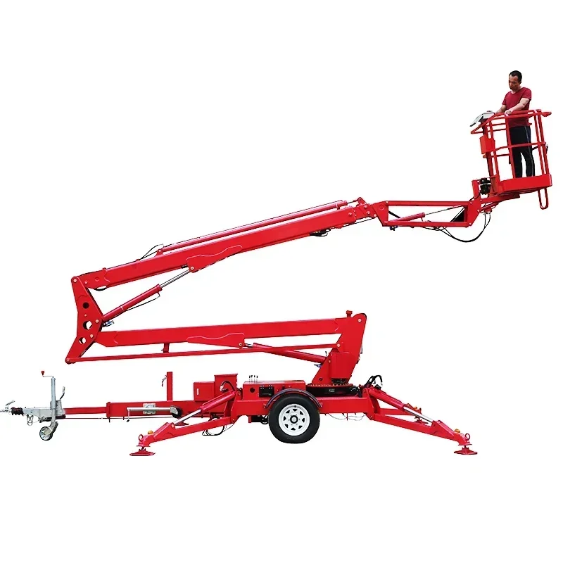 Portable Lifter Telescoping 12m-24m Aerial Trailer Towable Manlift Tow Behind Small Boom Man Lift