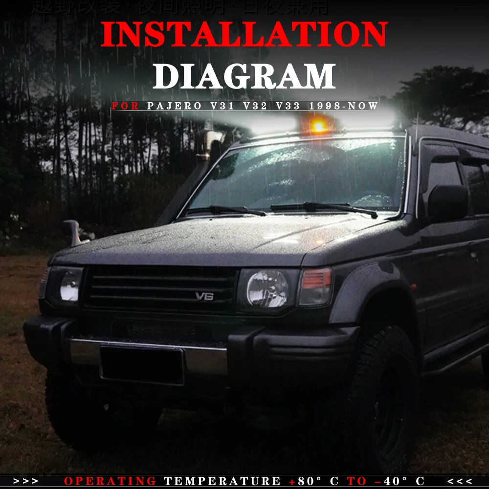 Top Light Luggage Rack Off-road Adventure Lamp For Mitsubishi PAJERO V31 V32 V33 1998+ Roof Led Light Bar